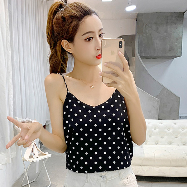 Actual maiou de damă cu bretele subțiri - în trei culori