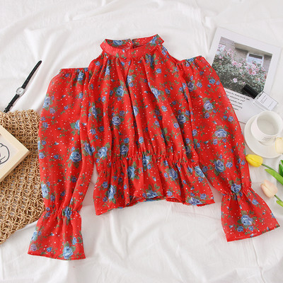 Bluza de dama model nou cu umerii goi si motive florale in mai multe culori