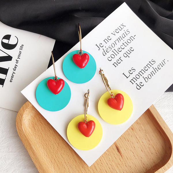 Cercei de dama cu forma rotunda in doua culori