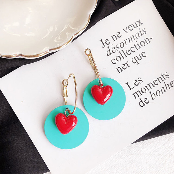 Cercei de dama cu forma rotunda in doua culori