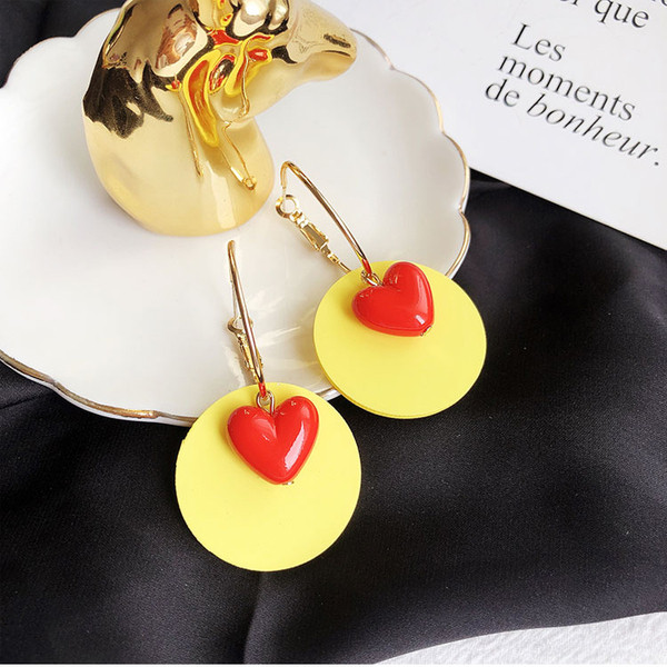 Cercei de dama cu forma rotunda in doua culori