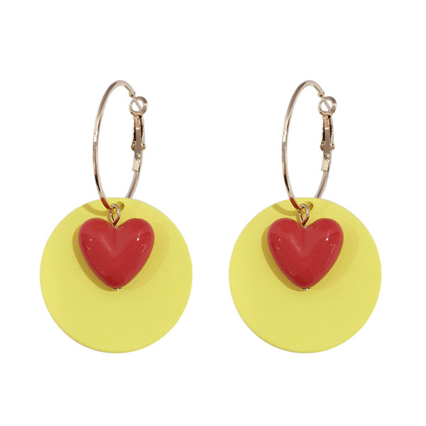 Cercei de dama cu forma rotunda in doua culori