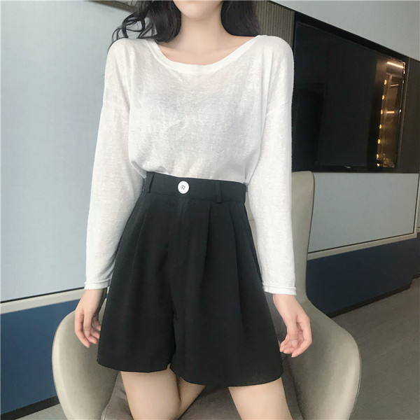 Pantaloni scurți casual dama - model larg in doua culori