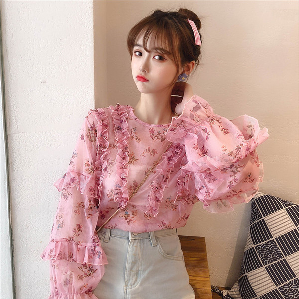 Bluză de damă modernă în două culori - galben și roz