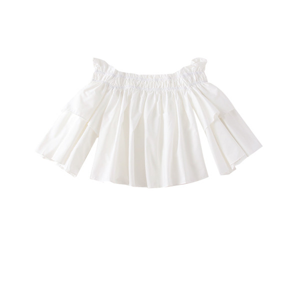 Bluză de damă modernă cu umerii goi, în alb și negru