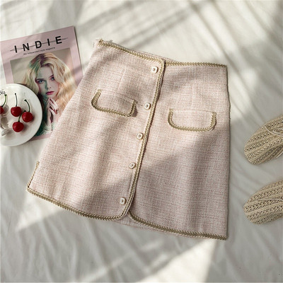 Fusta de dama moderna cu nasturi in trei culori