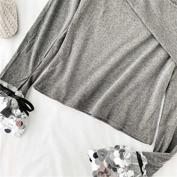 Bluza de dama cu paiete in doua culori