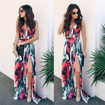 Rochie elegantă de damă, cu bretele subțiri și motiv floral