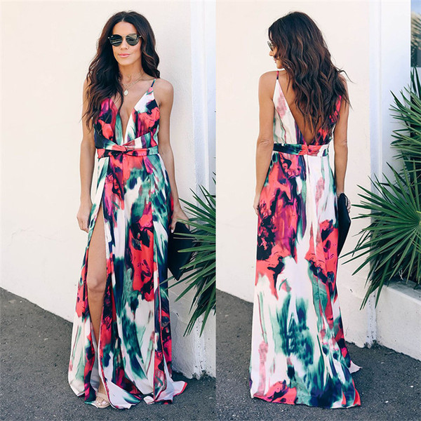 Rochie elegantă de damă, cu bretele subțiri și motiv floral