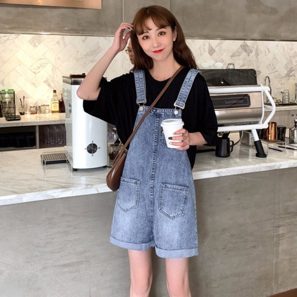 Salopete scurte din denim casual de dama