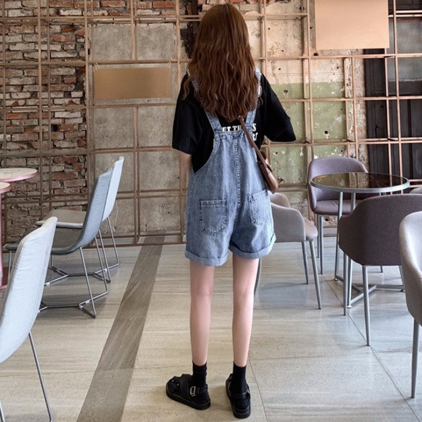 Salopete scurte din denim casual de dama