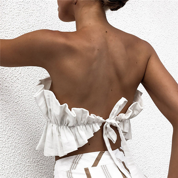 Bustiera scurta de dama cu cravate in mai multe culori