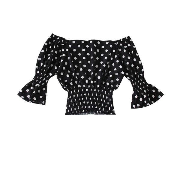 Bluză de damă modernă cu umerii goi și mâneci 3/4 - două culori