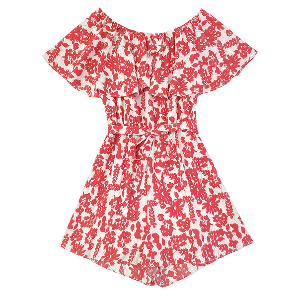 Salopeta de dama cu maneci scurte si cravate in culoarea alba