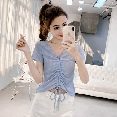 Tricou casual dama in trei culori cu cravate