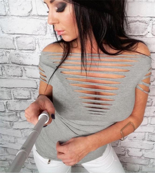 Tricou de dama modern cu motive rupte in patru culori