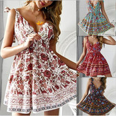 Rochie de dama moderna croiala cu model floral in mai multe culori