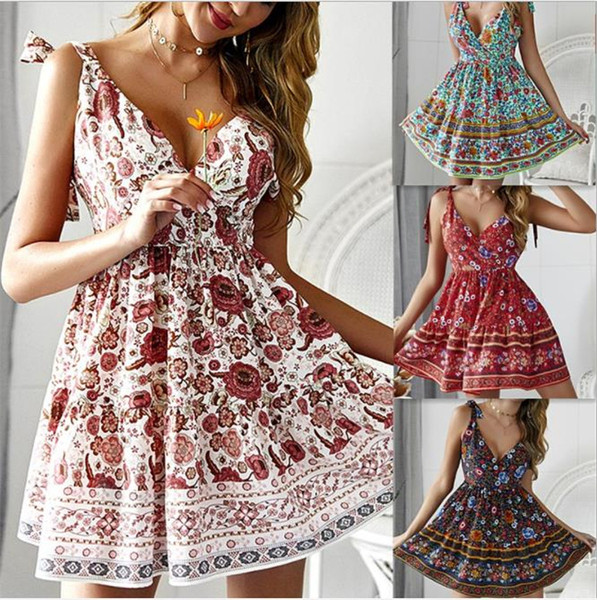 Rochie de dama moderna croiala cu model floral in mai multe culori