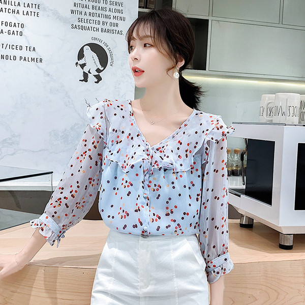 Camasa de dama actuala in doua culori cu maneci 3/4