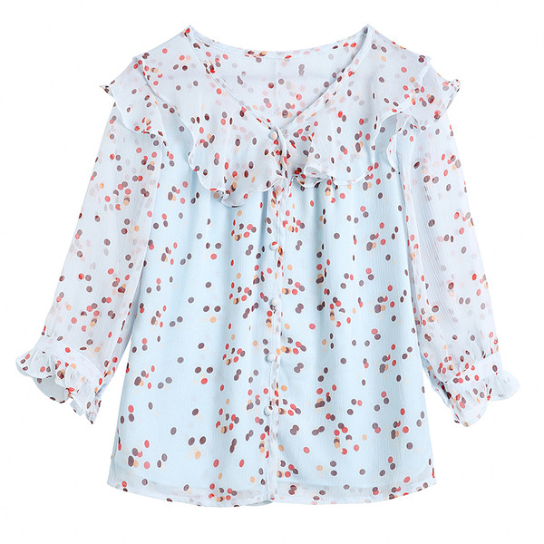 Camasa de dama actuala in doua culori cu maneci 3/4