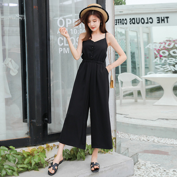 Salopeta de dama eleganta cu bretele subtiri si nasturi in trei culori