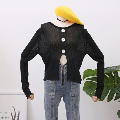 Bluză de damă modernă cu mâneci lungi și nasturi - mai multe culori