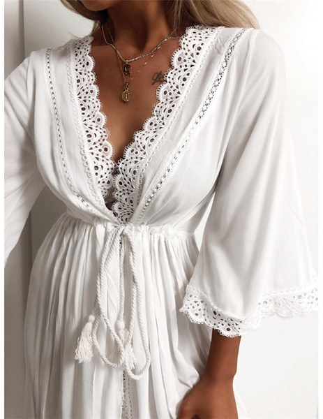 Model lung pareo de dama stilat cu cravate in mai multe culori