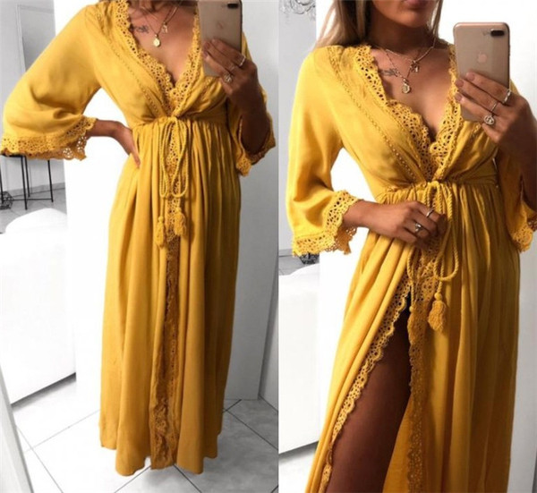 Model lung pareo de dama stilat cu cravate in mai multe culori