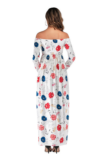 Rochie moderna de dama lunga pentru gravide in trei culori