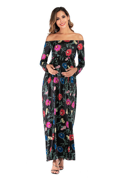 Rochie moderna de dama lunga pentru gravide in trei culori