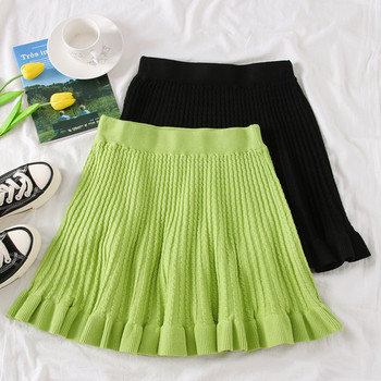 Нов модел дамска пола в кафяв,черен и зелен цвят