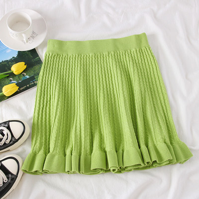 Нов модел дамска пола в кафяв,черен и зелен цвят