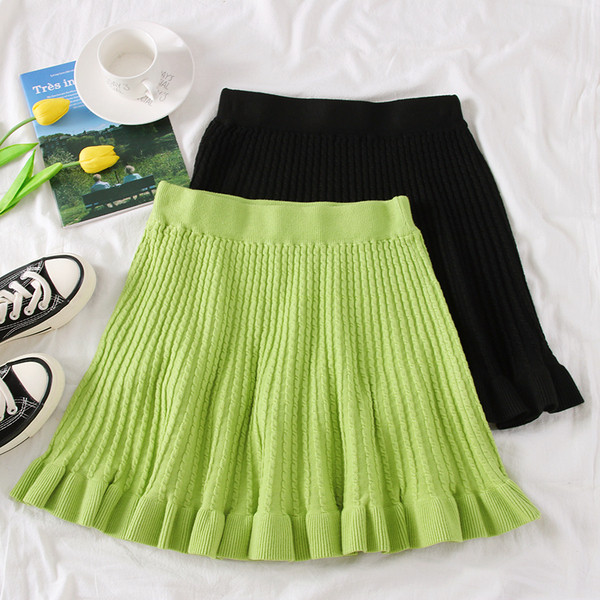 Нов модел дамска пола в кафяв,черен и зелен цвят