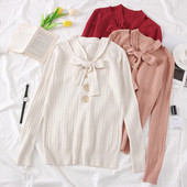 Bluza de dama model nou cu decolteu in V si sireturi - mai multe culori