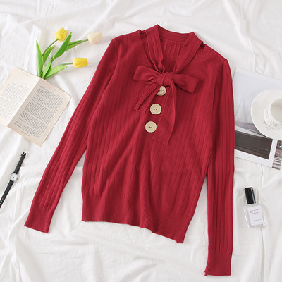 Bluza de dama model nou cu decolteu in V si sireturi - mai multe culori