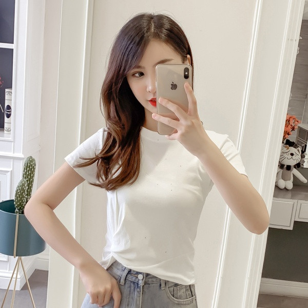 Tricou de dama actual in trei culori cu decolteu O