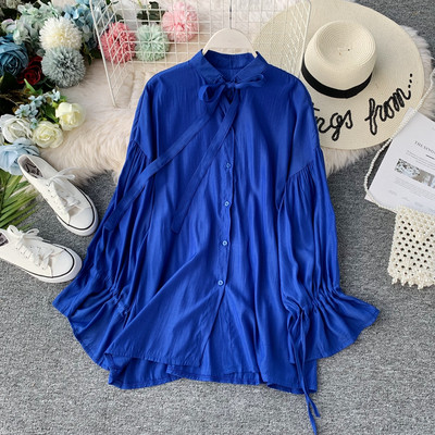 Cămașă de damă cu panglică în diferite culori