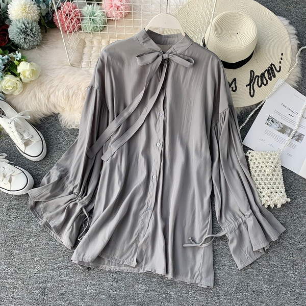 Cămașă de damă cu panglică în diferite culori