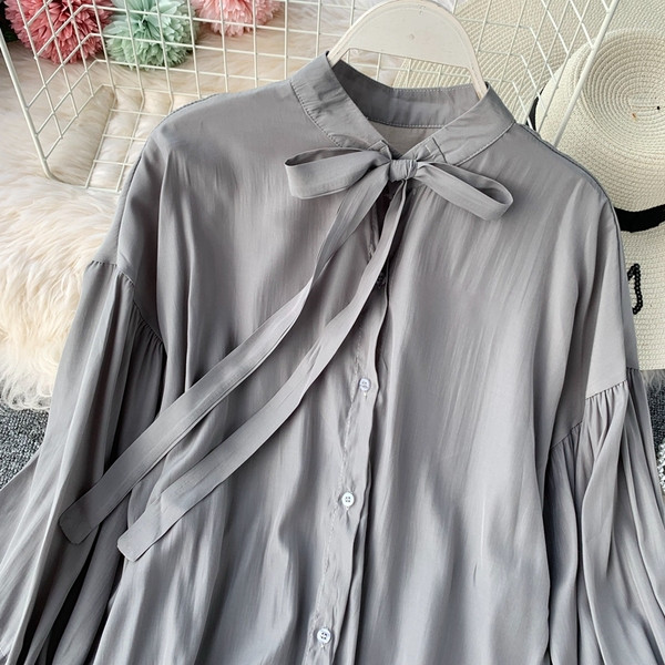 Cămașă de damă cu panglică în diferite culori