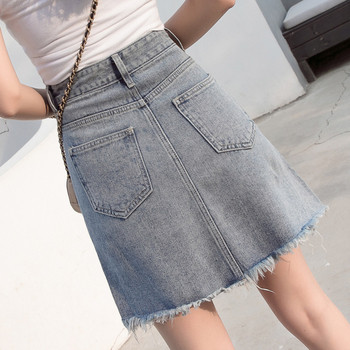 Fusta de dama actuala din denim - model drept