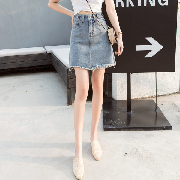 Fusta de dama actuala din denim - model drept