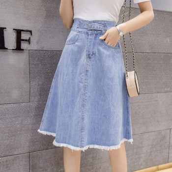 Fusta dama casual din denim - model decupat