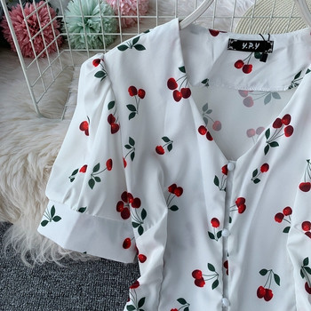 Rochie de dama lunga cu nasturi si maneci scurte in alb si galben