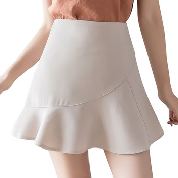 Fusta scurta de dama actuala cu talie inalta in doua culori