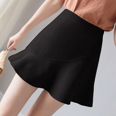 Fusta scurta de dama actuala cu talie inalta in doua culori