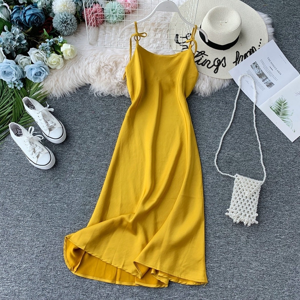 Rochie de dama cu bretele subtiri in mai multe culori