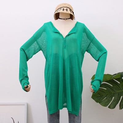 Bluză de damă modernă cu mâneci lungi și nasturi în mai multe culori