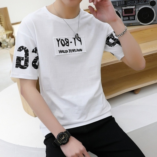 Tricou modern pentru bărbați în patru culori cu inscripție