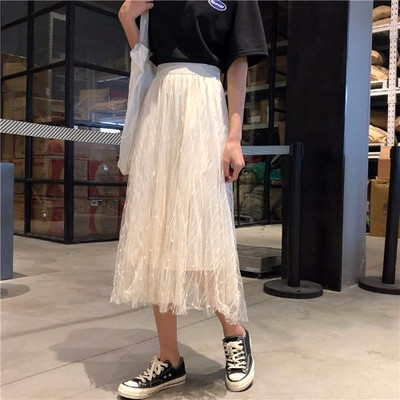 Fusta lunga moderna de dama cu talie elastica in trei culori