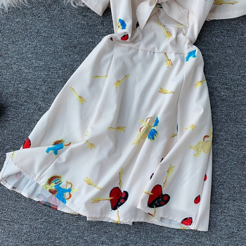 Rochie moderna de dama cu panglici pe spate in doua culori